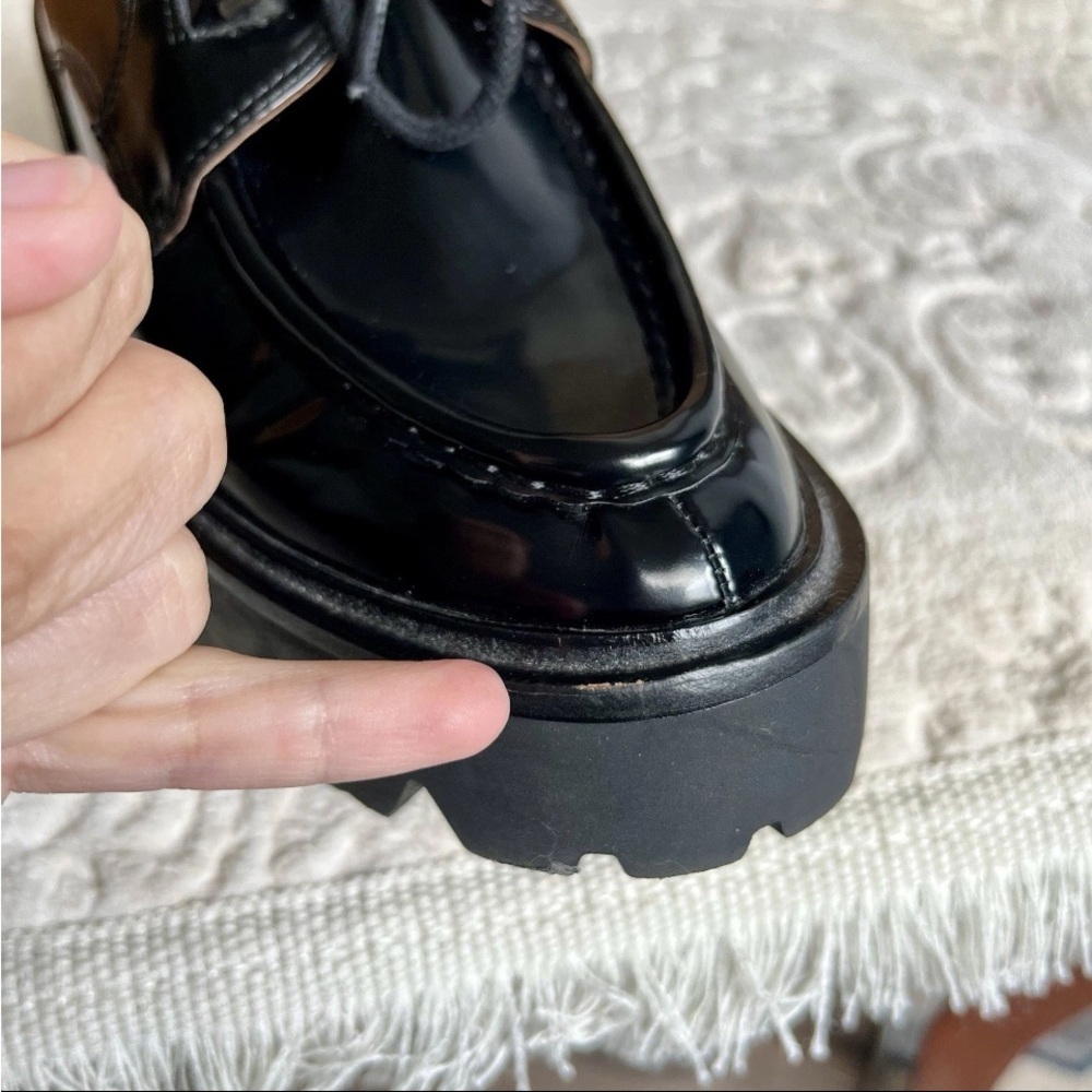 Sam Edelman Monna Sz 8 Black Lug Sole Loafers Y2K Platform Emo EUC H8502S1001 - Picture 4 of 13